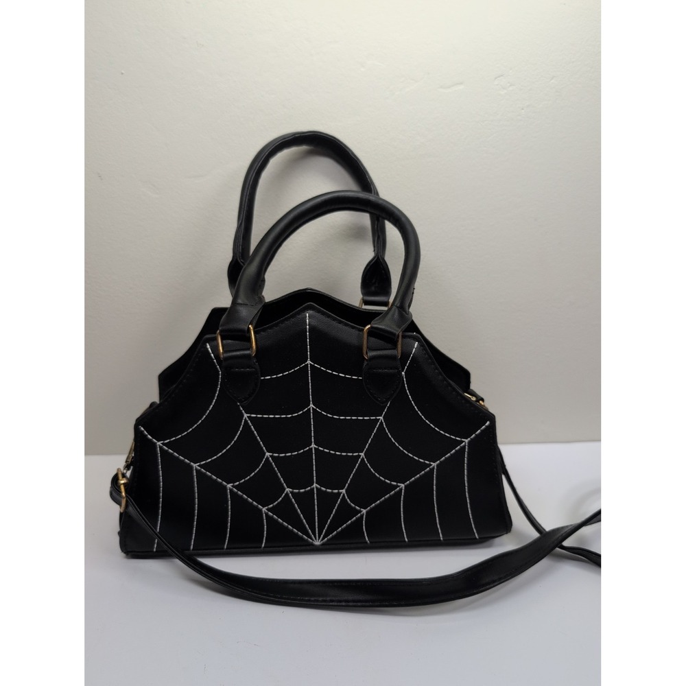 Halloween Black Purse Handbag Spider Web Crossbody Bag Holiday Clothing